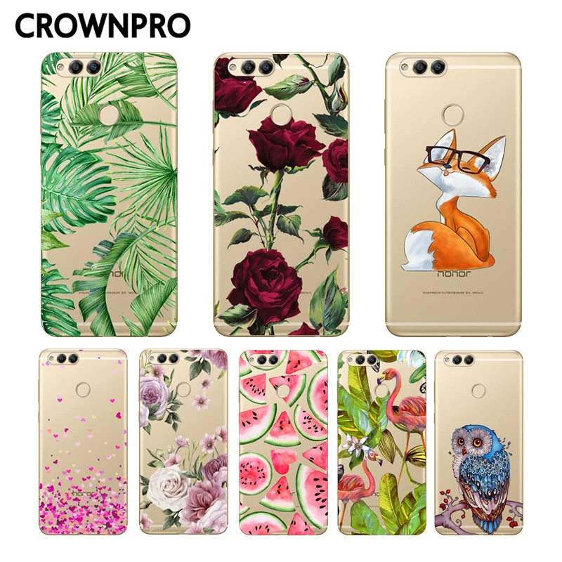 

CROWNPRO Soft TPU 5.93" Huawei Honor 7X Case Silicone Painting Honor 7X Case Cover Protective Back Case Huawei Honor 7X Fundas