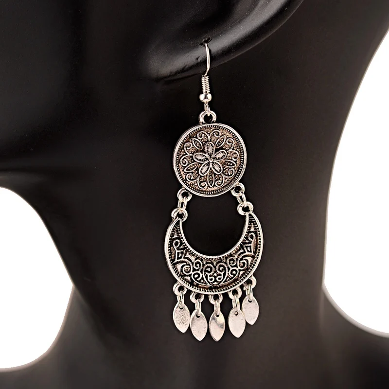 Женские серьги кисточки серебряного цвета в стиле ретро Jhumka Jhumki винтажные