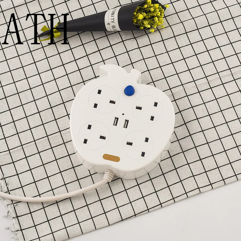 

With USB Charging Socket Creativity Shape Strip USB Card Anglo-American European Standard Universal Apple Universal Hole