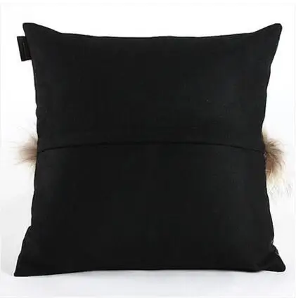 Роскошный меховой полиуретановый чехол для подушки декоративный pu кожаный чехол для подушки квадратный черный чехол для поясничной подушки домашний декор