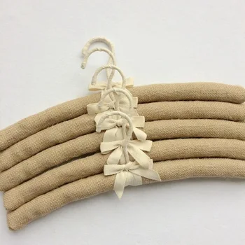 

38cm Adult Natural Burlap Hanger Clothes Wrap Clothes Hanger Shop Display Clothes Sponge Hanger 20pcs/Lot