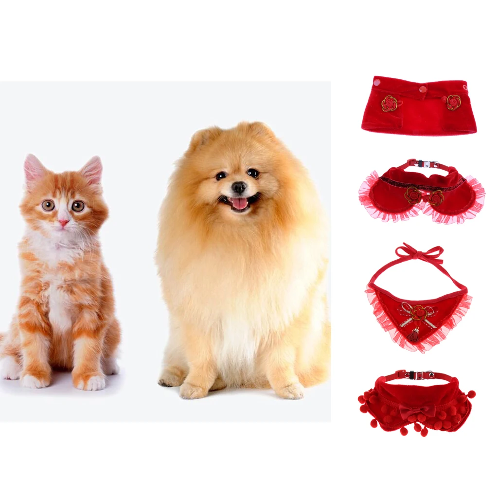 Amagogo Chinese Happy New Year Red Pet Dog Puppy Cat Dress Neck Tie Collar