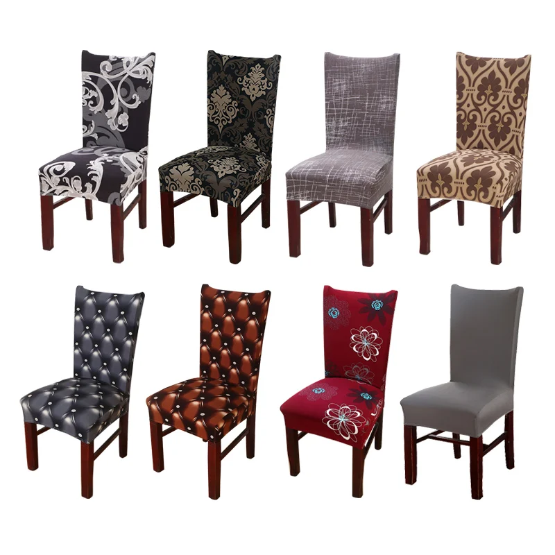 

Grey Solid Color Chair Cover Spandex Office Kitchen Desk Chair Cover Removable Chair Covers for Weddings Banquet coprisedie