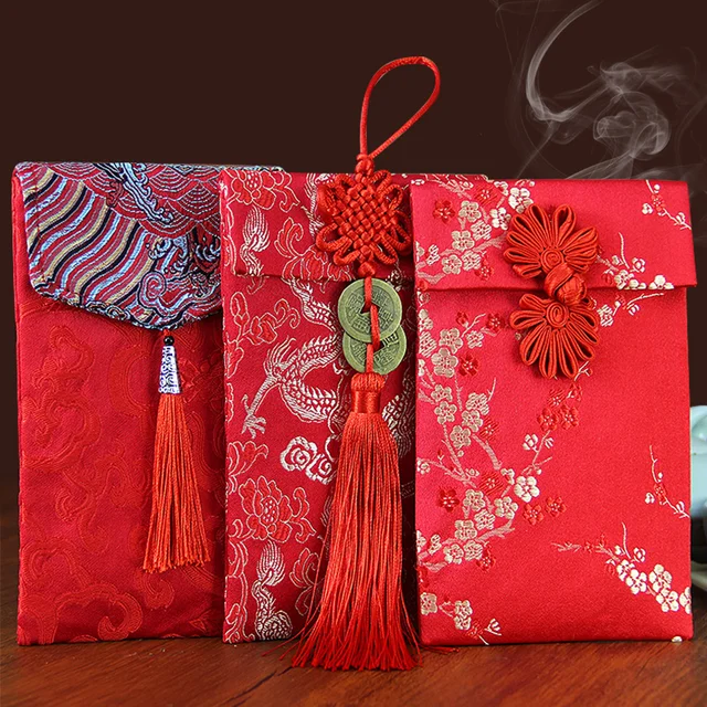 Good Quality Chinese Traditional Wedding New Year Red Money Good Quality Chinese Traditional Wedding New Year Red Money Envelope With Tel Cloth Silk Packet