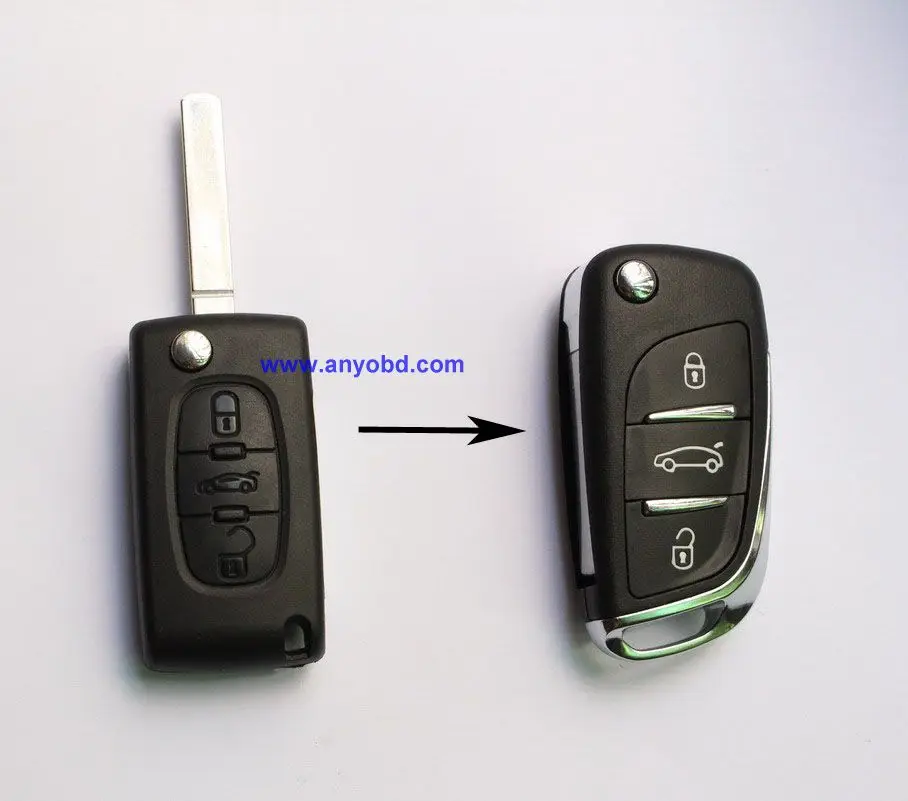 Buy for Peugeot 308 , 408 car 3 button modified flip