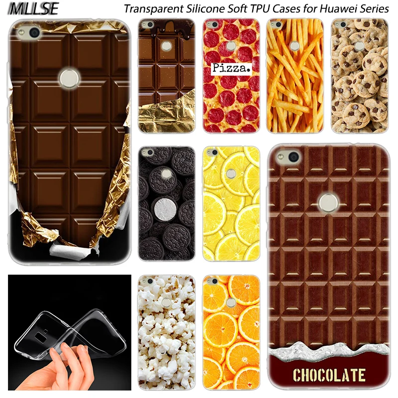 

Food french fries Pizza chocolate Fruit Soft Case for Huawei NOVA 3 3i 4 Honor 7A Pro 7S 6X 7X 8X 8 9 10 Lite Play View 20
