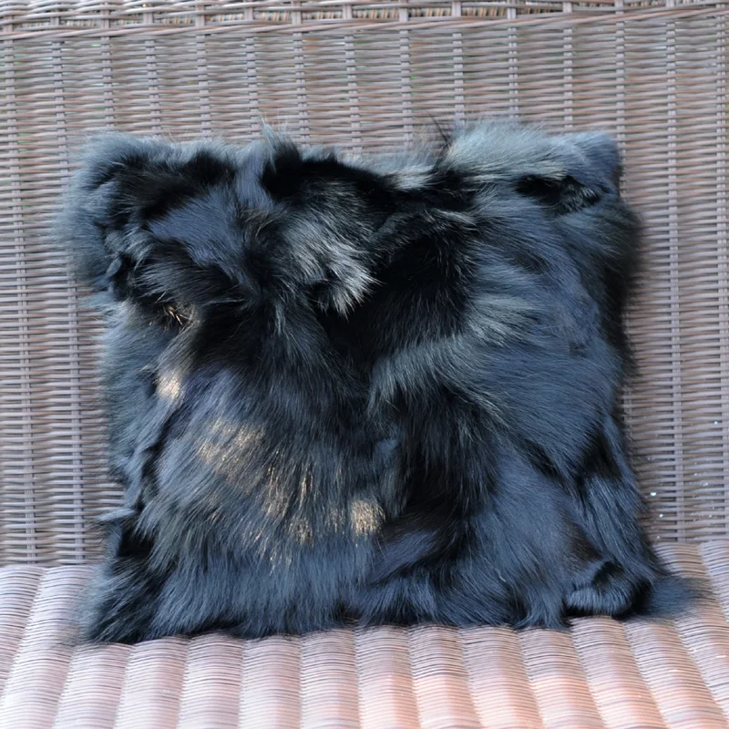 

Free Shipping CX-D-101B High Quality Cushion Cover Patchwork Fox Fur Sofa Pillow Cover Case