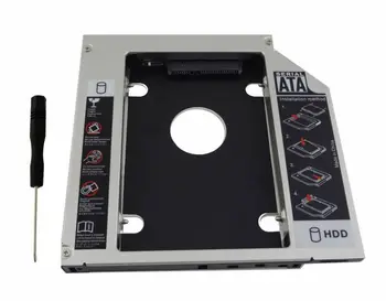 

WZSM New 9.5mm 2nd SATA HDD SSD Hard Disk Drive Caddy for Dell Latitude E6320 E6420 E6520 E6330 E6430 E6530 Removable Faceplate