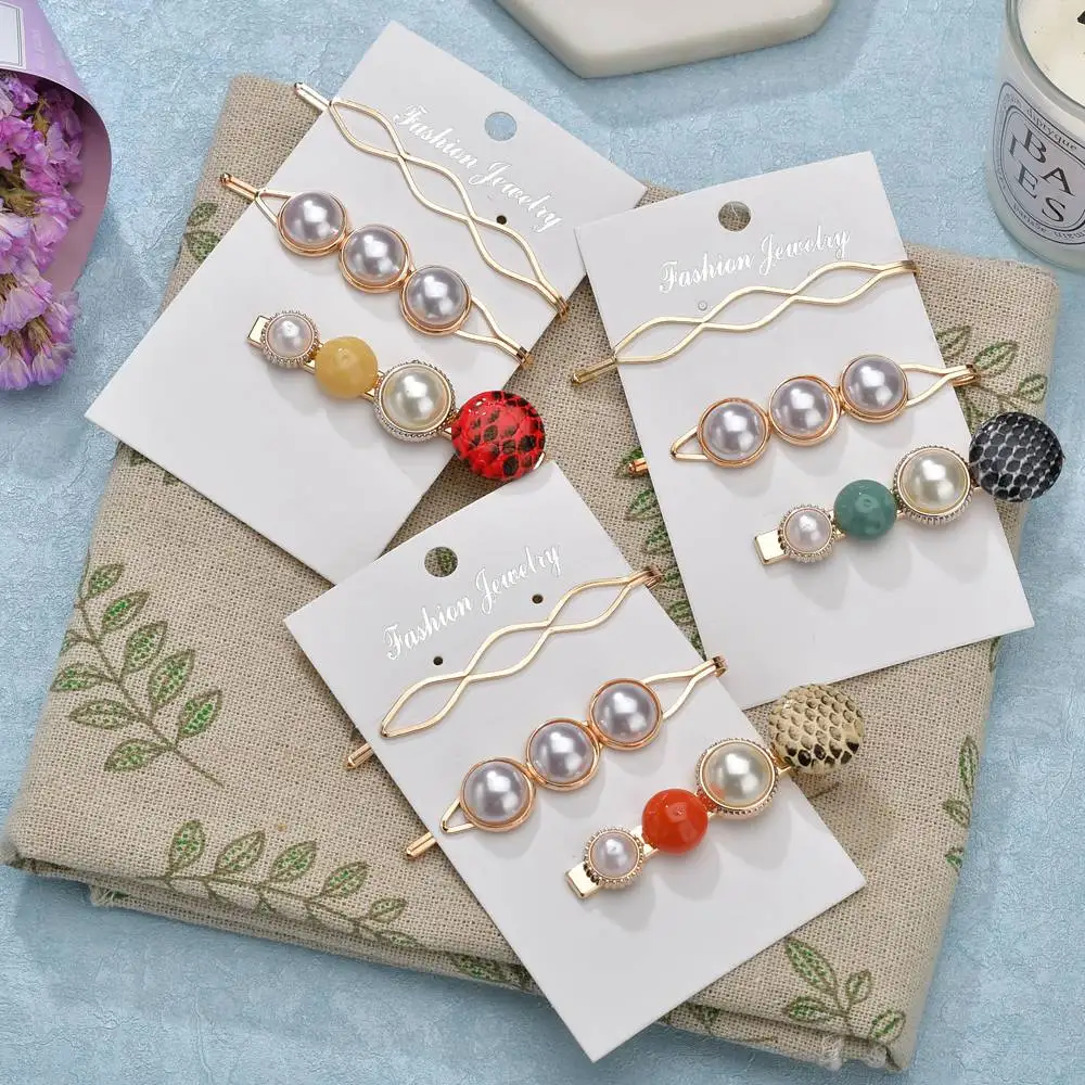 

MissCyCy 3Pcs/Set Hair Jewelry 3 Colors Imitation Pearl Hairclips for Women Korean Trendy Barrette Hairpin 2019 New