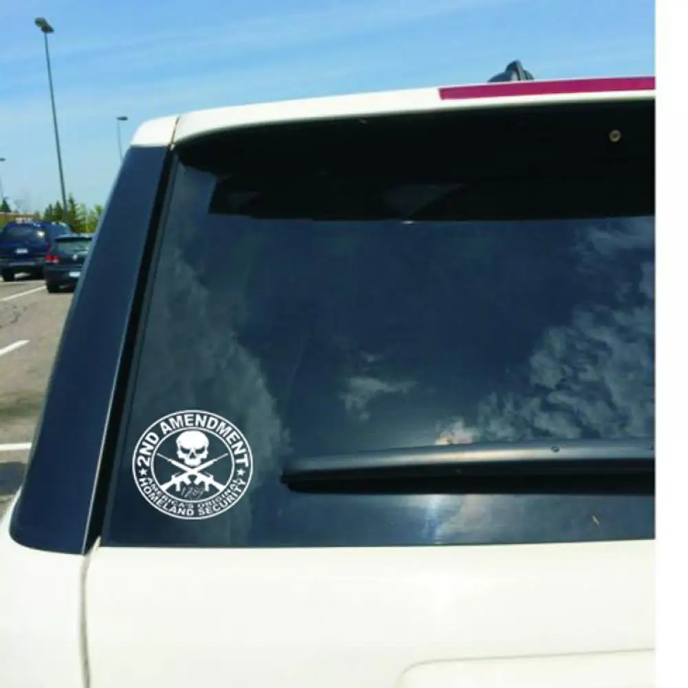 2ND AMENDMENT GUN* vinyl decal sticker Truck Diesel car hunting Silver funny