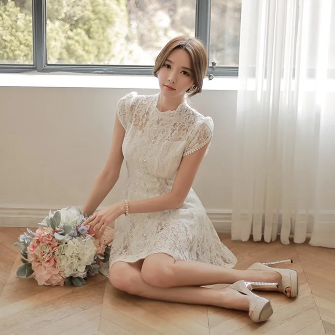 Fashion Women Summer Dresses White Slim 