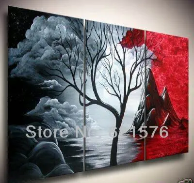 Pintado a mano moderno arte de la pared de sala de estar sala sala de decoración.jpg