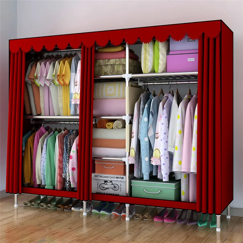 LK570 Modern Foldable Wardrobe Large Space Oxford Cloth font b Closet b font Storage Rack Strengthening