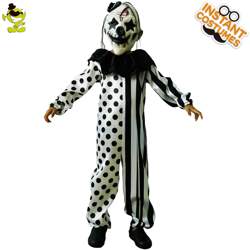 Boys Killer Clown Costumes Halloween Masquerade Party Role Play Outfit ...