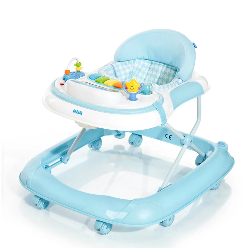 High Quality Baby Walker Anti Rollover Multifunctional Baby Walking Learning Car Driving Large Chassis Foldable Music Walker C01