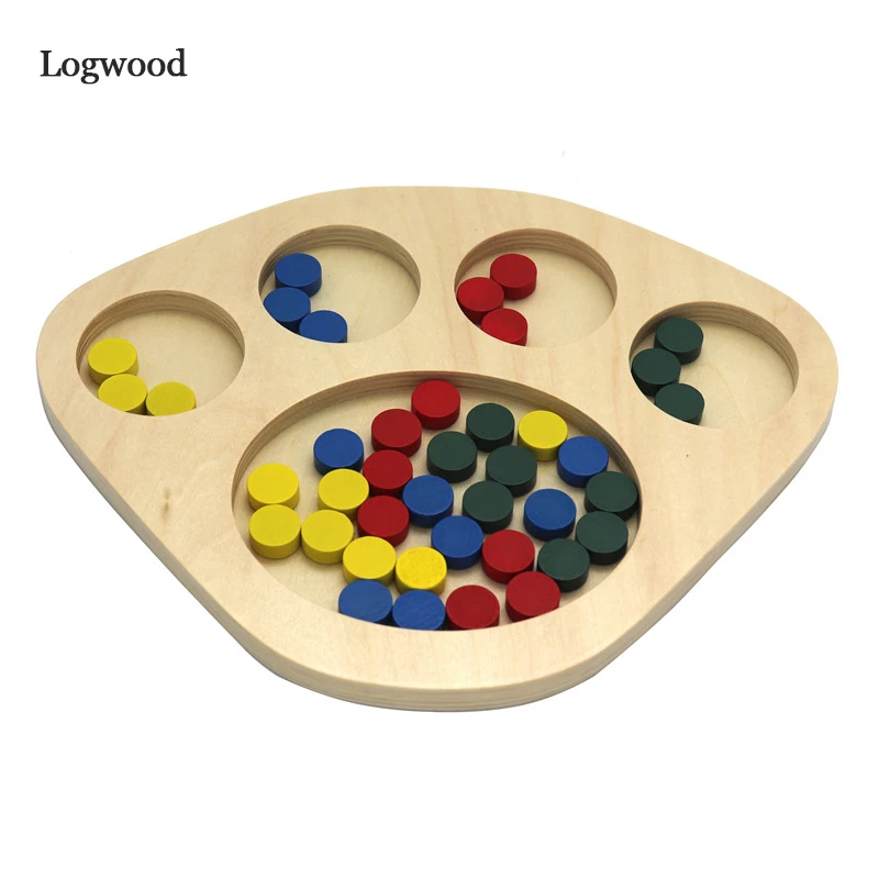 

Logowood Montessori Educational toy Color sorting tray Color Matching Toy bizybord developing Color perception toy for childeren