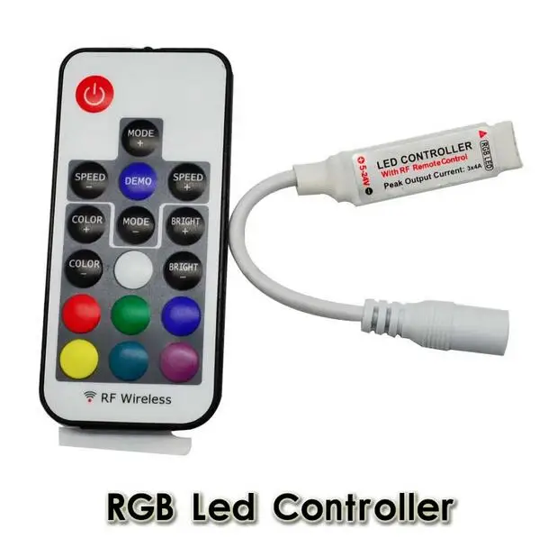 buy DC 12V 24V RGB Led Controller Mini RF Wireless 3 Channel 6A Common Anode to Control SMD 5050 led strip light