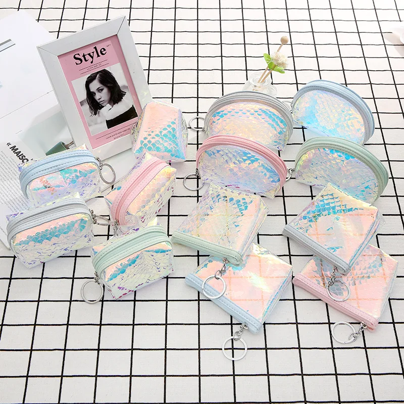 

Newest 2019 Laser Serpentibe Transparent Coin Purses Women Colorful Small Purse Cute Card Holder Key Money Bag Clutch Wallet