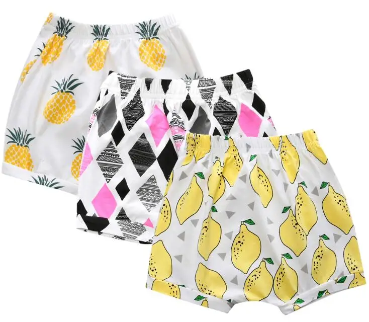 Детские короткие штаны для мальчиков и девочек, 3 предмета детские летние штаны с рисунком кактуса, ананаса, машины, Креста детские шорты, штаны DKZ207 - Цвет: As picture