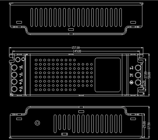 [Seven Neon] Высокое качество ультра тонкий размер AC100-240V/DC 48 В 3A 144 Вт Питание по Ethernet импульсный источник питания