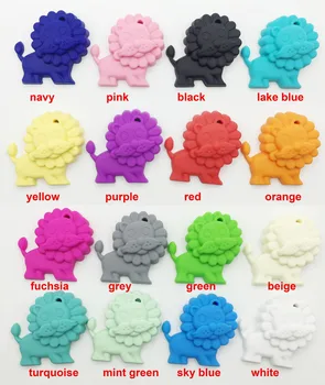 

Bpa free Silicone Teething lion Pendants necklace wholesale -safety silicone baby pendant teether toy
