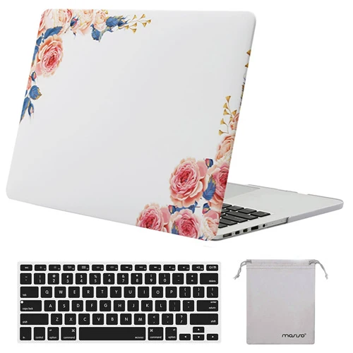 Твердый Мраморный чехол Mosiso для Macbook Pro 13 retina 2013, чехол для MacBook Air 13,3+ силиконовый чехол для клавиатуры - Цвет: Pink Peony
