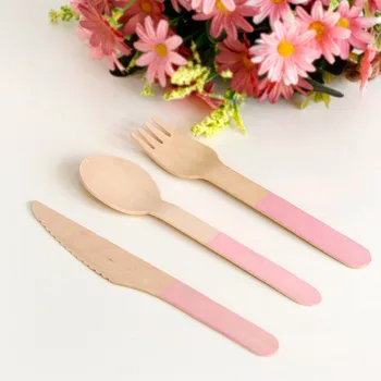 

Wedding Party Favor 24pcs Glitter Gold silver sliver Disposable Wooden Cutlery Twinkling Spoons Forks Knives Party Supplies