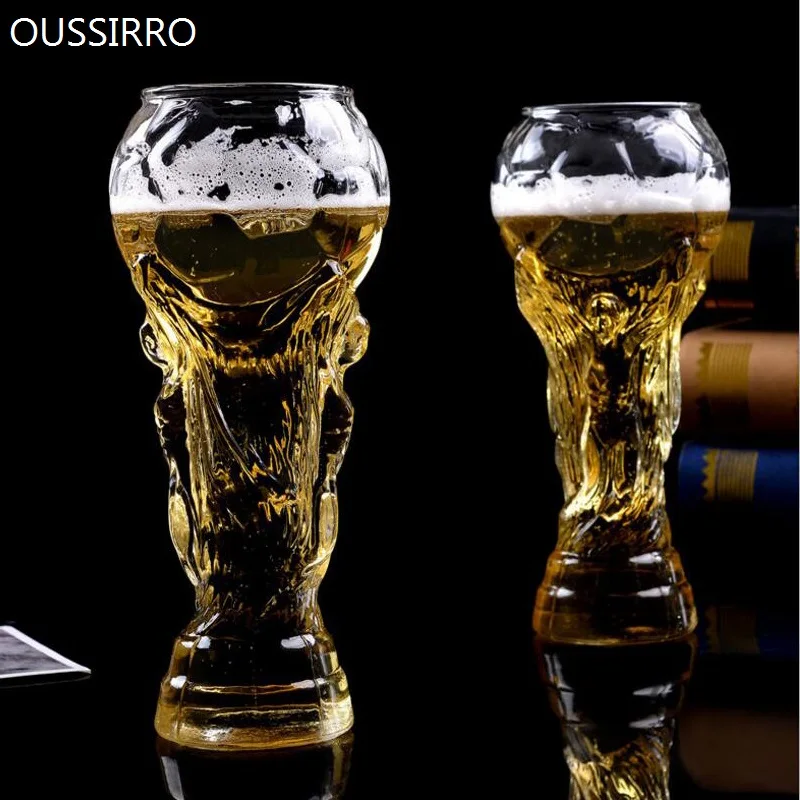 

OUSSIRRO 450ML Creative Glass Cup Bar Crystal Water Whiskey Wine Drinking The Football World Cup Design Glass Wine Beer Cup