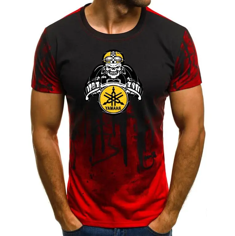

Men's T shirts Male yamaha Motorsport Print T-shirts Summer Tops splash-ink Printed Male Casual Camouflage Short Sleeve tshirt
