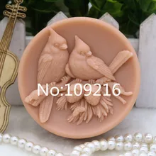 New Product!!1pcs Lovers Birds (zx277) Food Grade Silicone Handmade Soap Mold Crafts DIY Mould