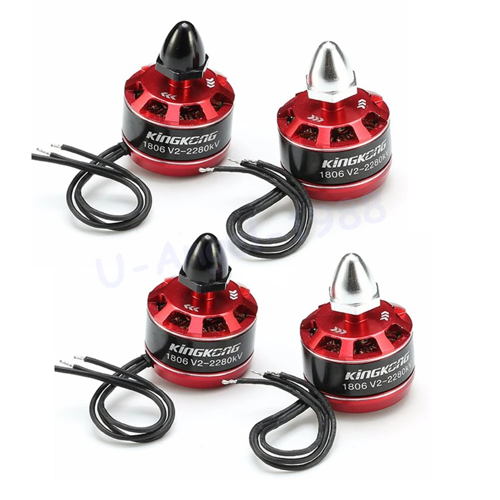 4pcs lot KINGKONG 1806 V2 2 4s 2280KV 2CW 2CCW Brushless Motor For FPV Racer Drones