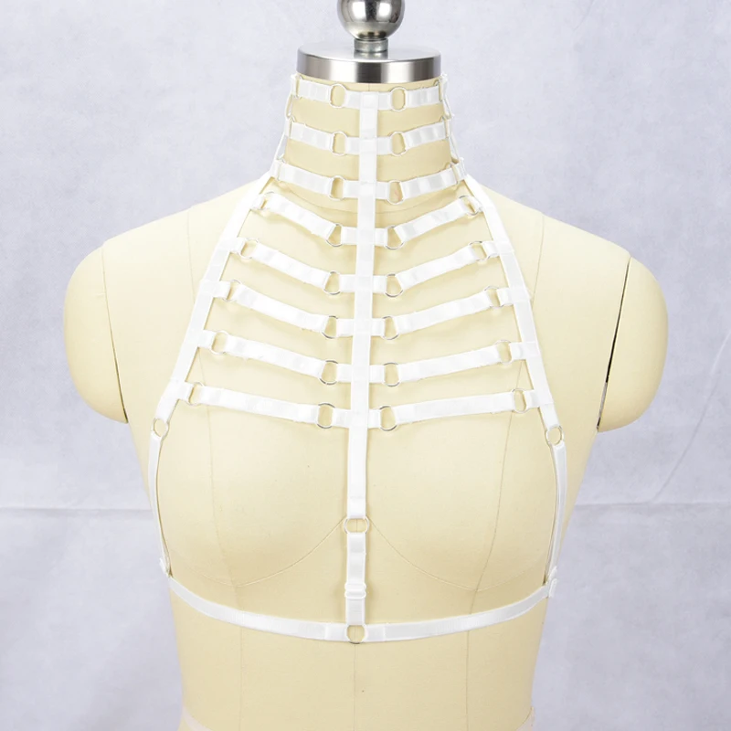 Beste JLX. HARNAS Vrouwen hals sexy harnas Harajuku Gothic lingerie cage bra bondage Strappy Lingerie Boho Goth Fetish Wear Crop Tops