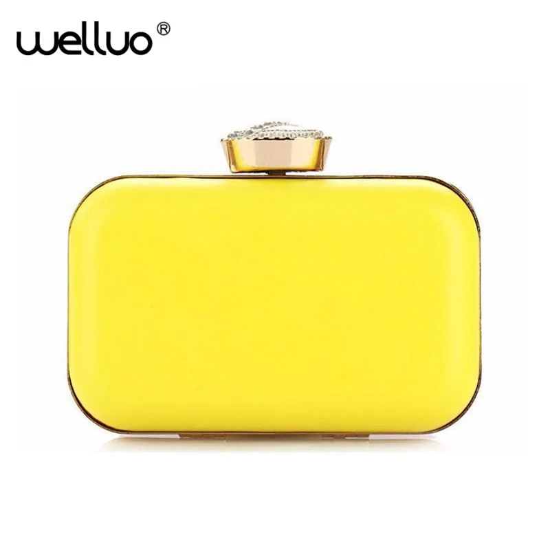 

2019 Candy Color Women Evening Bag Ladies Clutch Purse Bridal Wedding Party Purses Chain Handbag bolsas mujeres fiesta XA266B