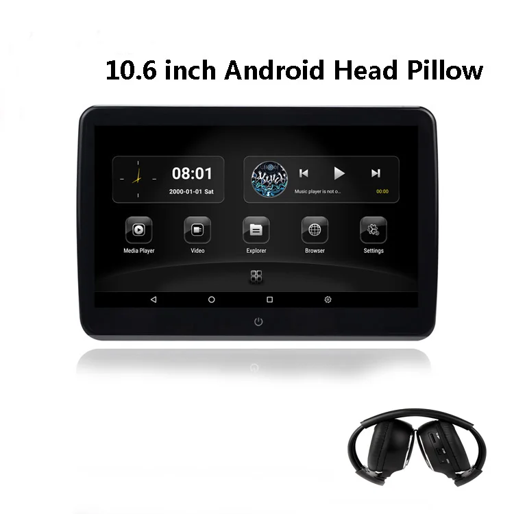 Caroad 10,6 дюймов Android 6,0 Автомобильный подголовник монитор 1920*1080 HD 1080P видео ips сенсорный экран 3g wifi USB/SD/HDMI/IR/FM/Bluetooth - Цвет: with headphone