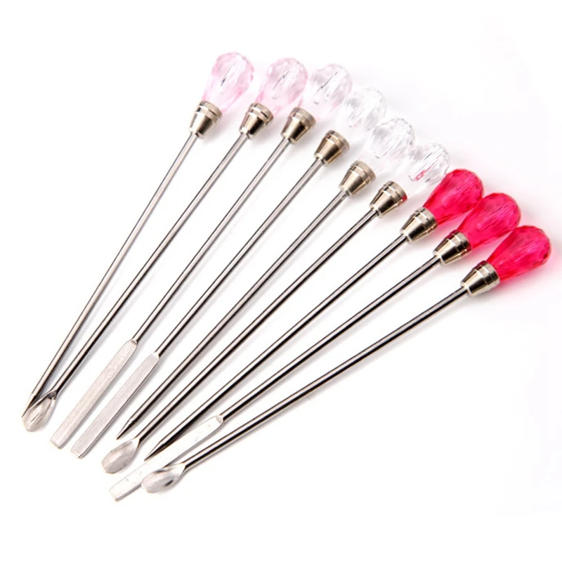 

Nail Art Stirring Rod Tools Acrylic Powder Liquid UV Gel Spoon Spatula Pin Dotting Pen Nail Manicure Tool Stainless Steel