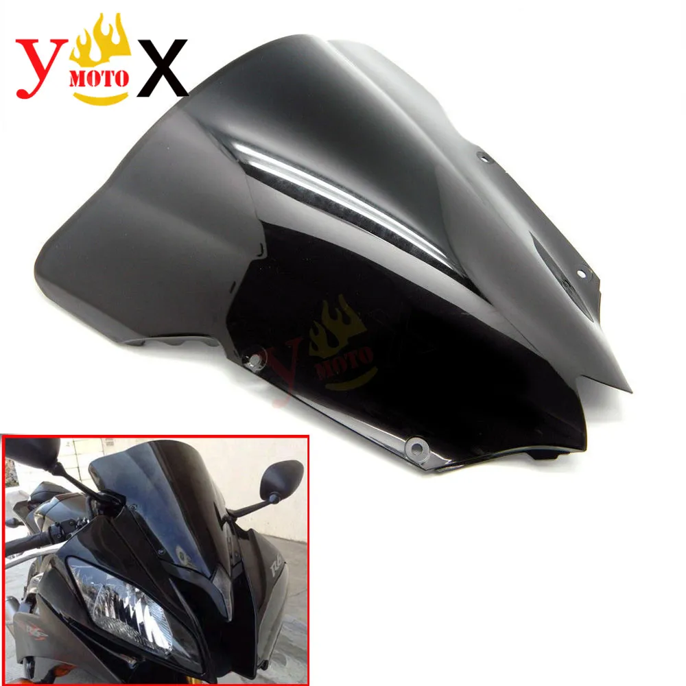 

YZF-R6 Black Sport Bike Motorcycle ABS Windscreen Windshield Double Bubble Deflector For Yamaha YZF 600 R6 2008-2016 2009 2010
