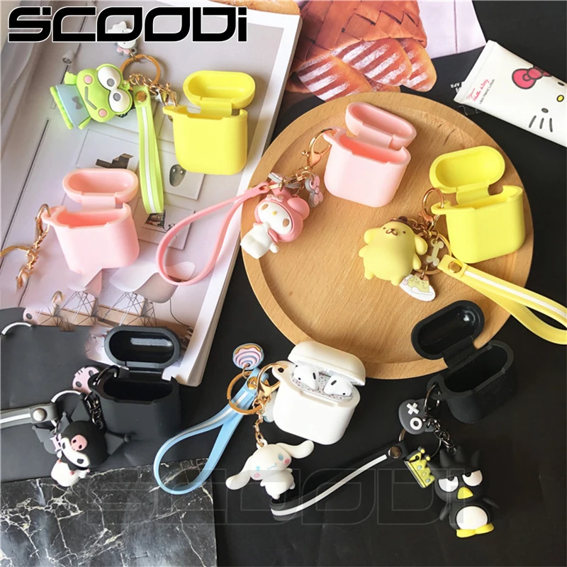 

Cartoon Silicone Earphone Cover For Apple Airpods Protective Case With Hook Cute Wireless Bluetooth Headset Cover For Airpods 2