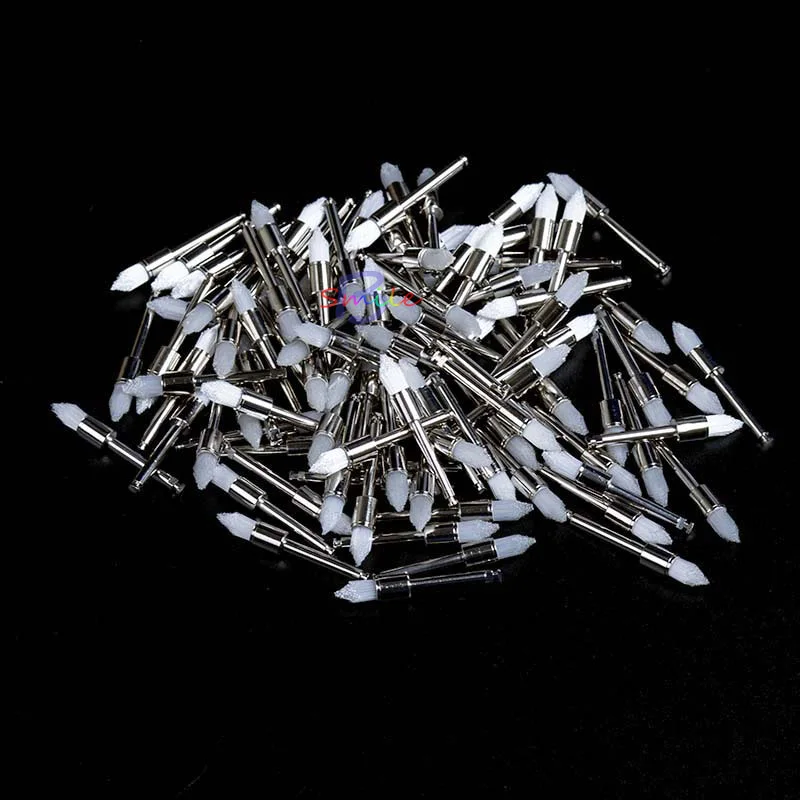 

100pcs Dental Lab Materials Dentist Products Polishing Brush Polisher Prophy Rubber Cup Latch Nylon Tapered Type Bristles