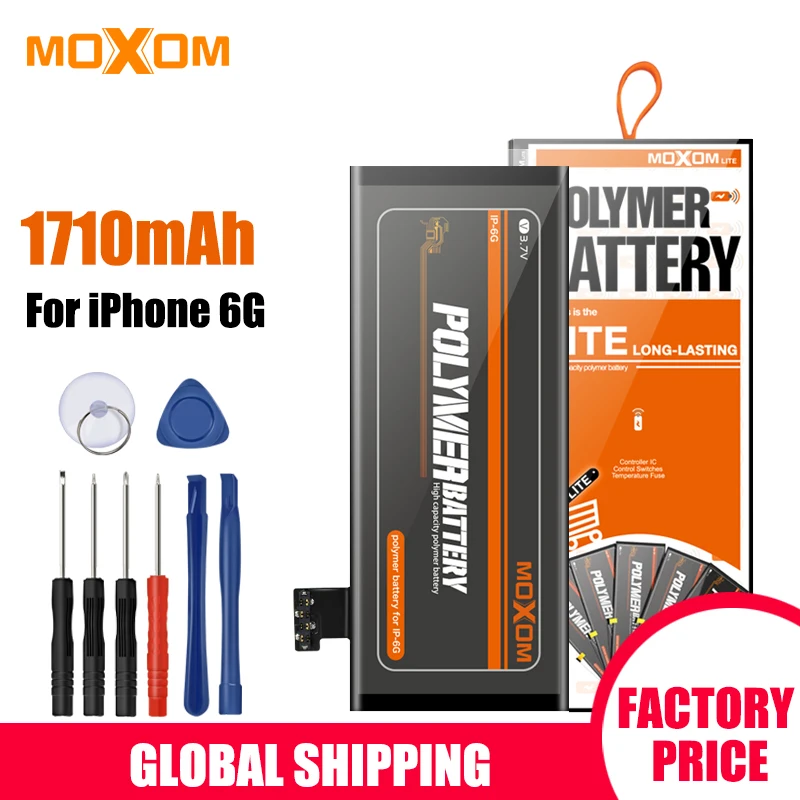 Аккумулятор MOXOM для iPhone 6 6G 1710 мАч Сменный аккумулятор литий полимерный высокой
