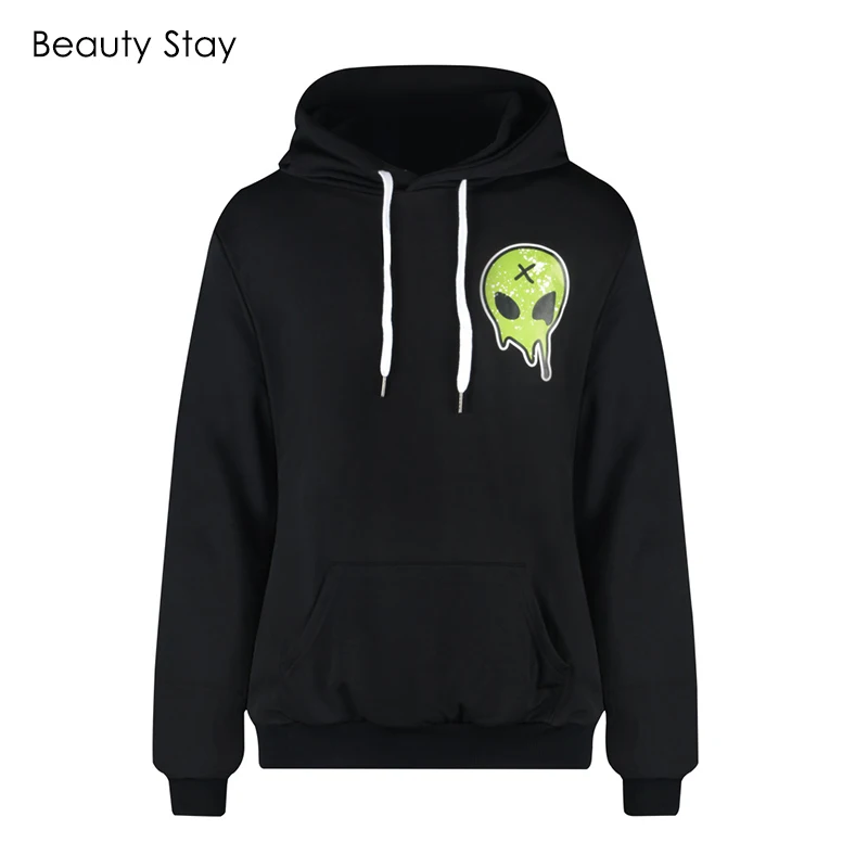 Женские толстовки BeautyStay с 3d принтом инопланетянина свитшоты бархатный свитшот