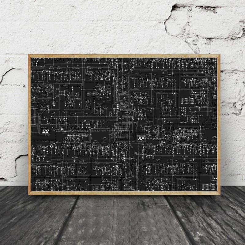 

ELECTRONICS machine technology circuit electronic Art Silk Fabric Poster 75x50cm