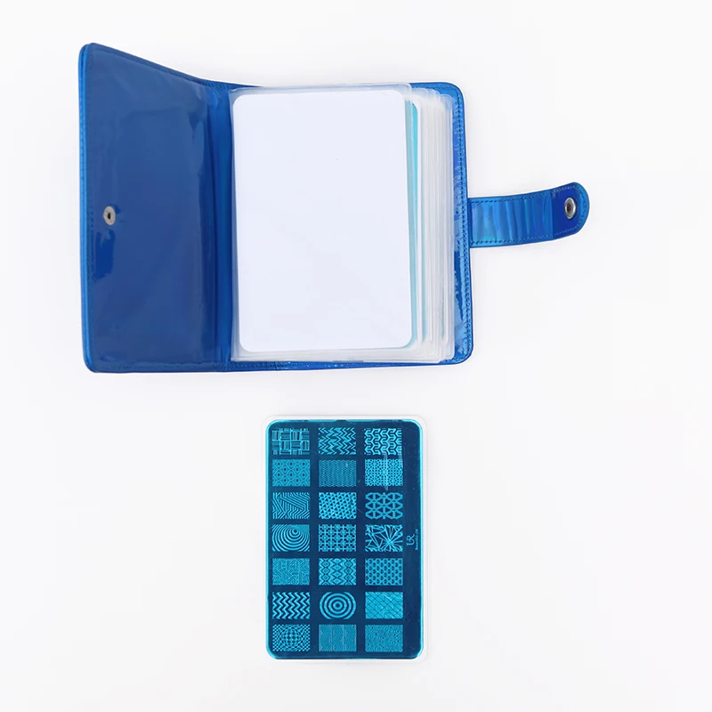 Kaufen 1 Pc Leere Stanzen Platten Halter Fall 20 Slots Gold silber Nail art Platte Organizer Stempel Kits Werkzeug