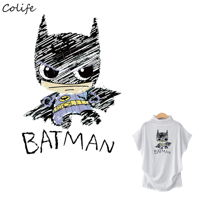 

Applique Super Batman Heat Transfer New Design Clothing Deco Badges Washable Diy Accessory Iron Patches