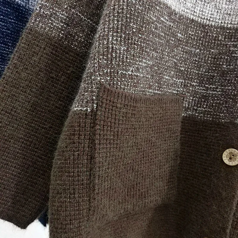 New! 2019 Korean Cardigan Female Harajuku Student Sweater long sleeves Autumn and Winter Stripes Coat D227