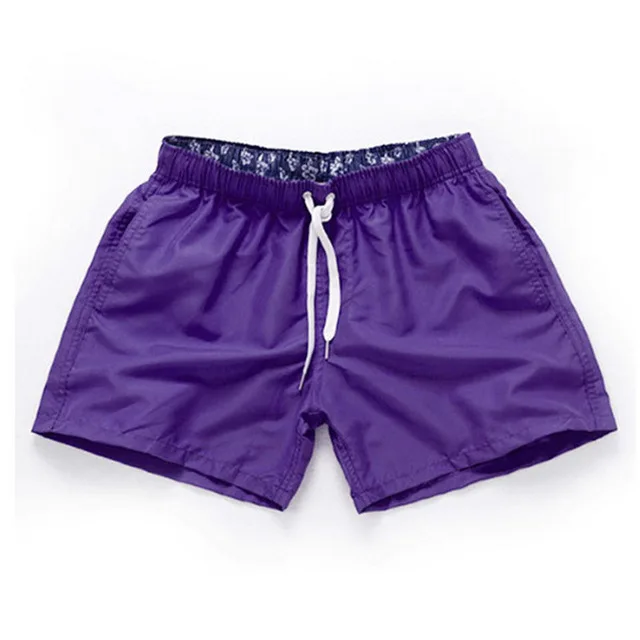 Одежда для плавания, шорты для плавания, шорты для пляжа, Шорты для плавания, быстросохнущие штаны, мужские спортивные шорты для бега, homme - Цвет: Purple