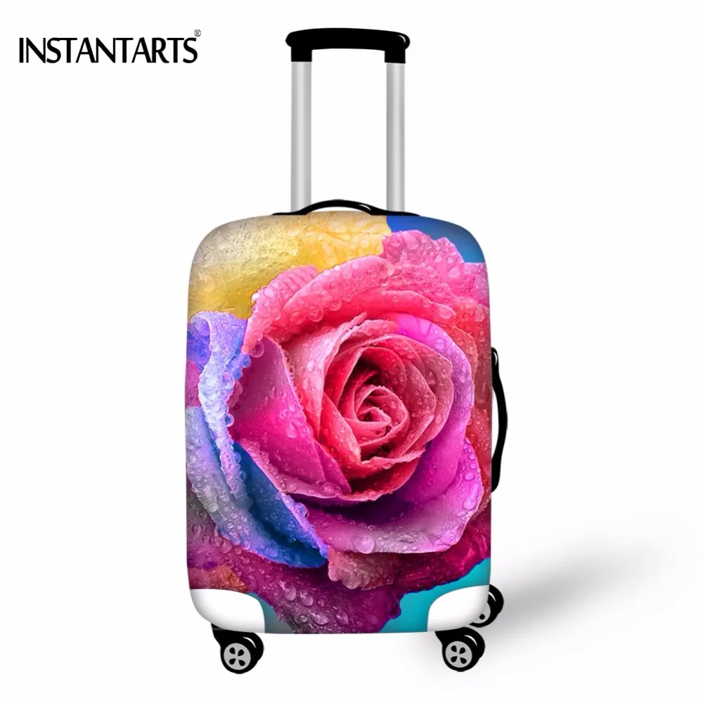 INSTANTARTS красочные 3D Роза Цветочный принт путешествия Чемодан Защитите Чехлы для 18-30 дюймов тележка чемодан эластичные пыль дождевик