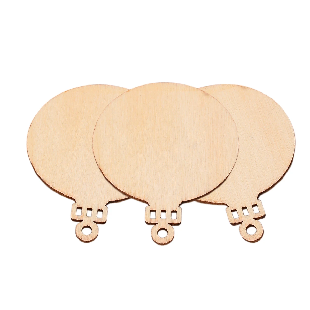 10pcs Wooden Round Baubles Tags Blank Christmas Balls Decorations Art Craft Ornaments With String For Home Festival Decor