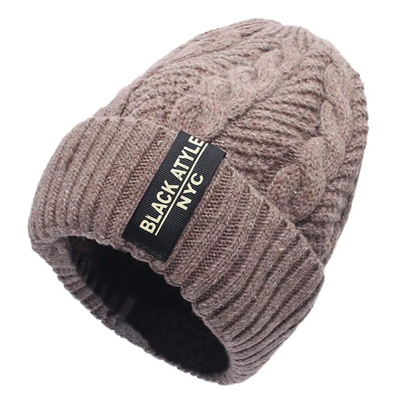 Хаки Новинка, зимние шапки для мужчин, вязаный шарф, шапки, шапки, маски, капюшон, теплый хлопок, на каждый день, шерсть, одноцветная, 5, шапка в стиле хип-хоп, мужская шапка для мужчин - Цвет: Хаки