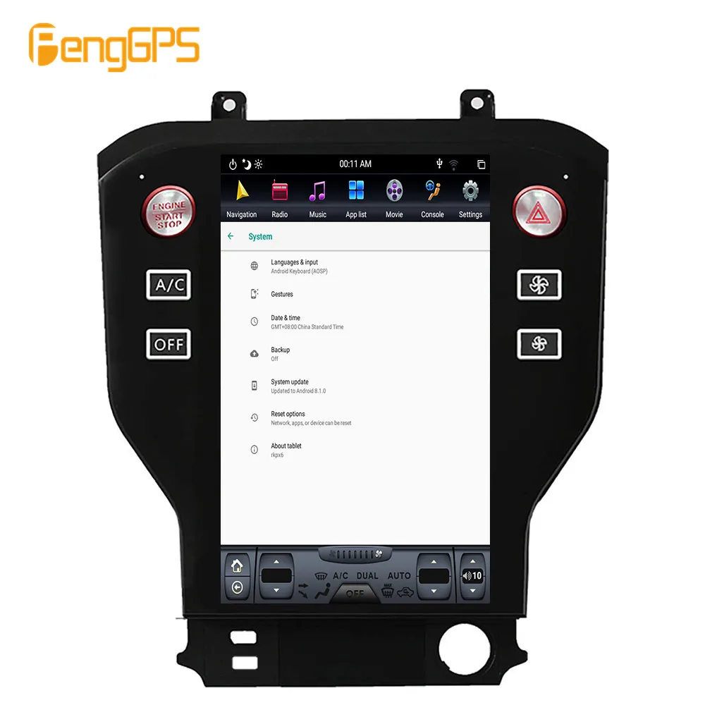 Tesla screen Android PX6 For Ford Mustang 2015 - 2019 Car Multimedia player Stereo Radio DSP CARPLAY GPS Navigation Head unit