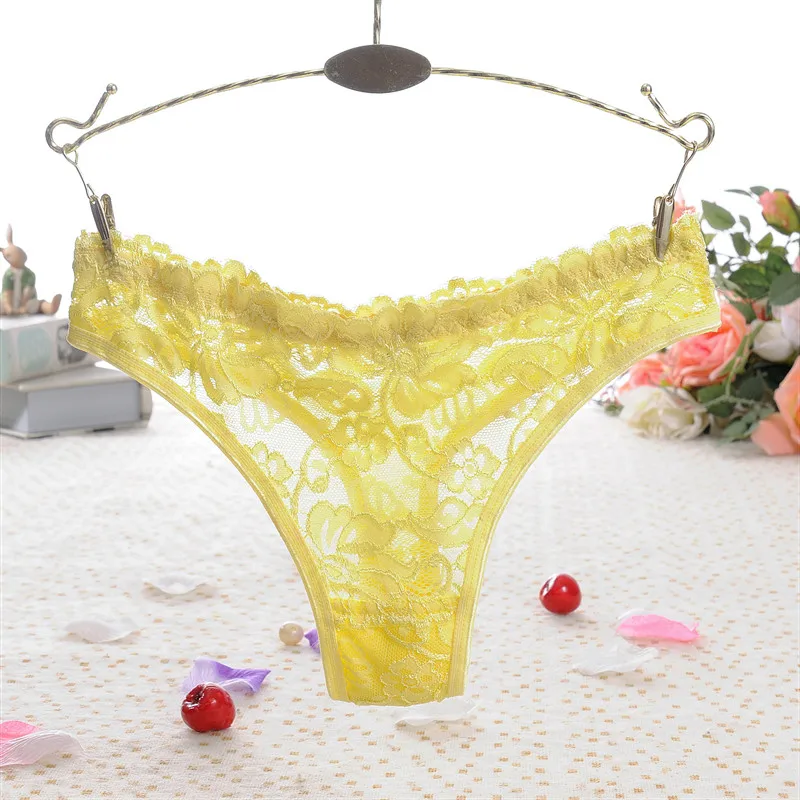 Sexy Women G-string Thongs Lace Floral Sheer Low Waist Underwear Soft Lingerie Cotton Crotch Briefs Seamless Panties Party  39 (11)